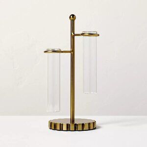 3pc Test Tube Brass Industrial Glass Vase - Hearth‎ & Hand Magnolia Target